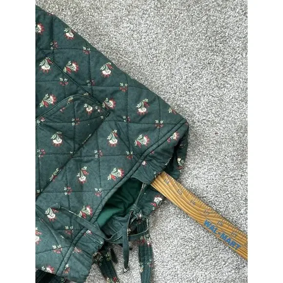 PIERRE DEUX French Country Green Floral Quilted Back Pack Sling Bag Vintage - Picture 16 of 16